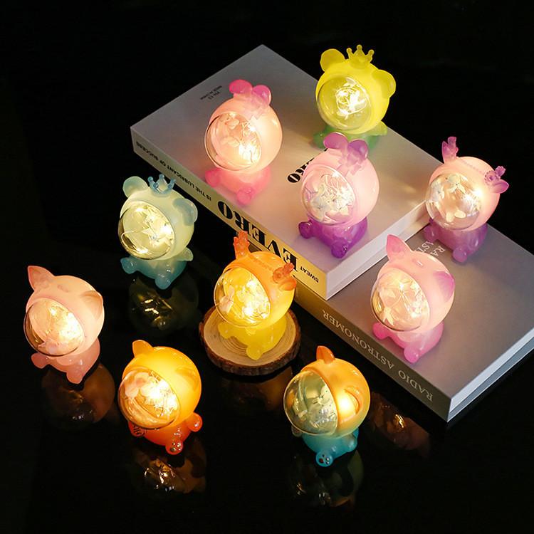 Ten Night Lamp Options Battery Powered Cartoon Cute Animal Lights Shaped