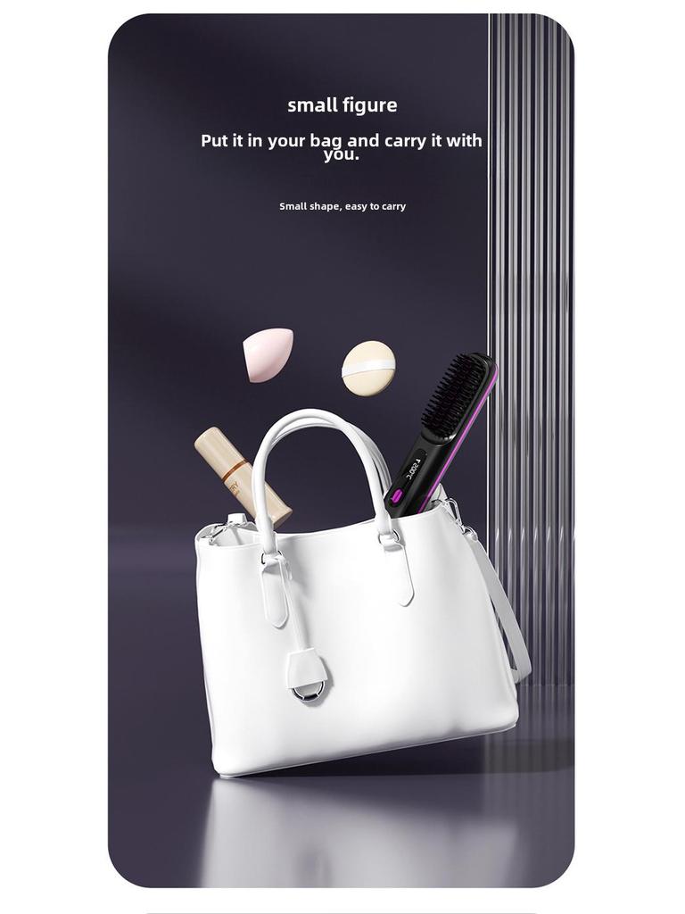 Portable LCD Ceramic Ion Hair Straightener & Curler Comb