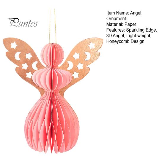 Andělská plástvová ozdoba Papírový anděl Závěsná ozdoba s třpytivým okrajem 3D plástvová andělská dekorace na narozeninovou oslavu svatbu
