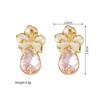 Atoztide New Fashion Shiny Zircon Earring for Women Stainless Steel Trendy Gold Color Statement Stone Stud Earring Jewelry Gift