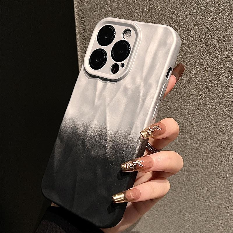 Frosty Wind Suitable for Apple 15 Mobile Phone Case IPhone 14 Promax Wrinkles 13 Personality 12 Soft Shell 16 Niche