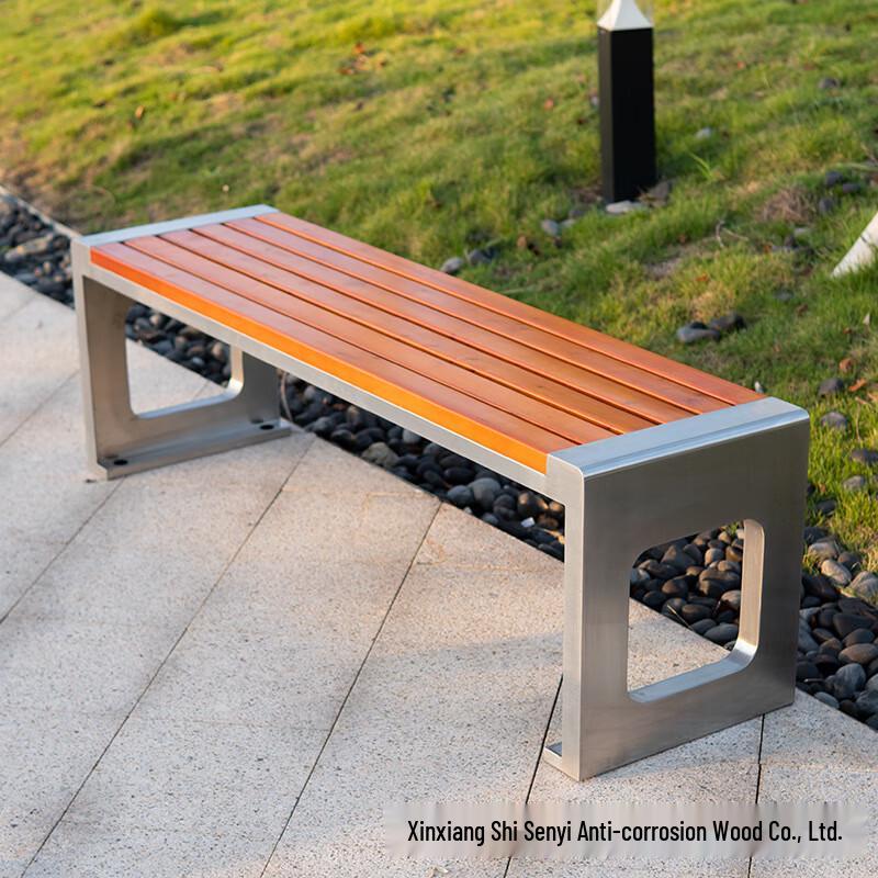 WEZHO Stainless Steel Outdoor Park Bench
