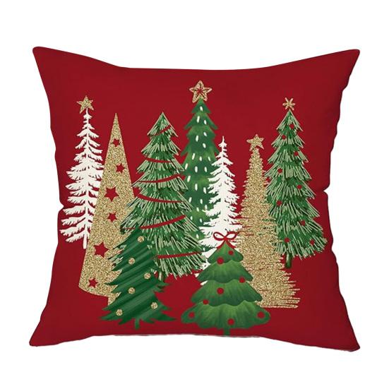 

Xmas Checkered Cushion Cover Christmas Tree Pillowcase with Hidden Zipper Plaid Throw Pillow Cover for Festive Home Farmhouse Decor