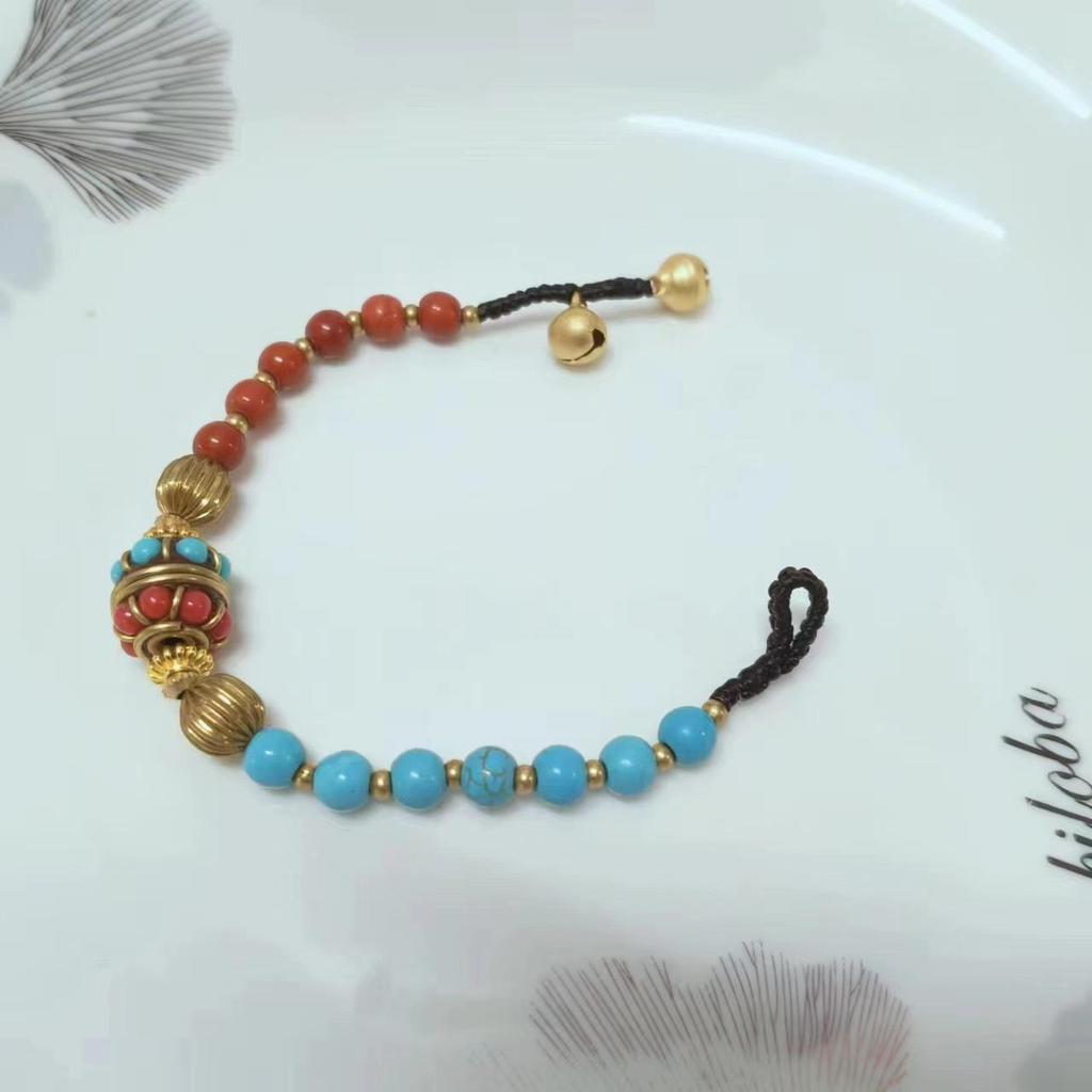 Handmade Chinese Retro Beaded Bracelet: Versatile Ethnic Style for Couples & Friends