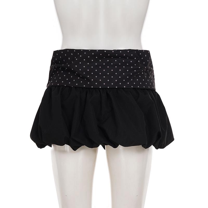 French Sweet & Spicy Polka Dot High-Waisted Tulip Hem Skirt