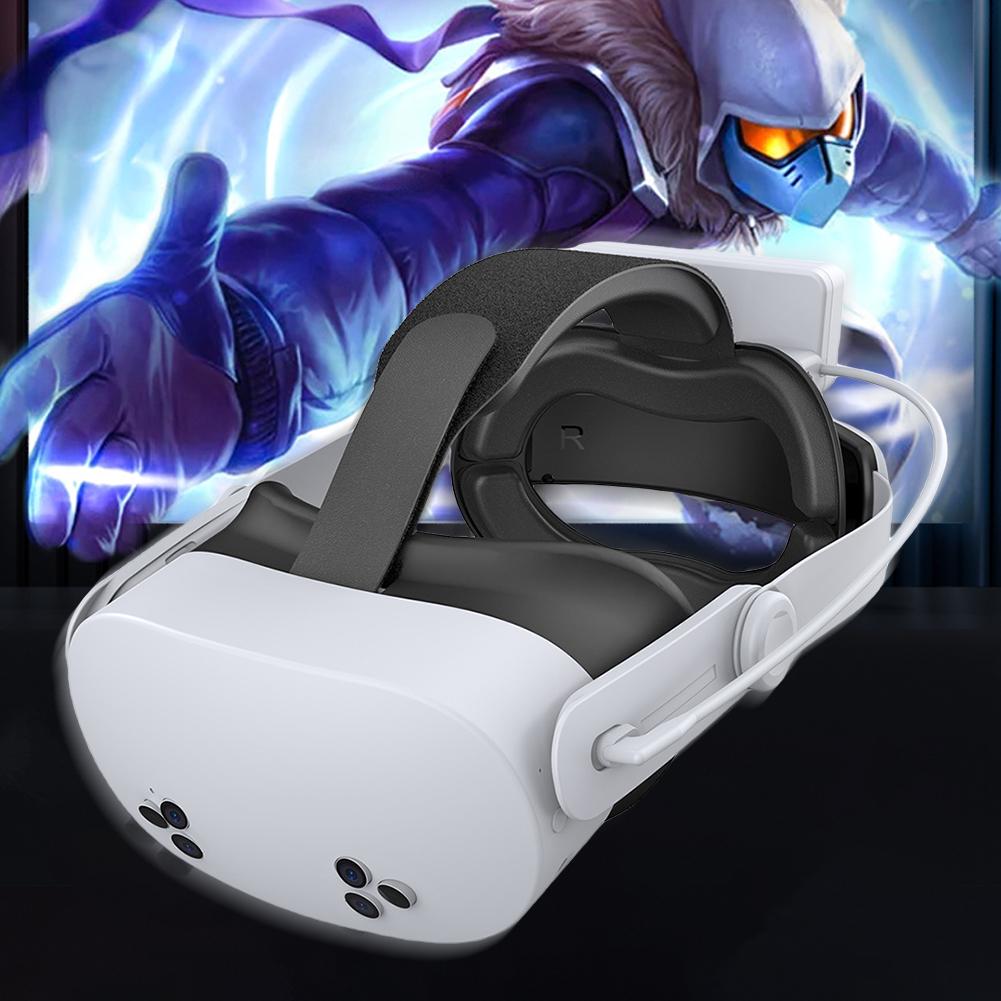 Comfort VR Strap with 18500mWh Battery Pack Reduce Facial Balanced Weight Distribution for Meta Quest 3S for Meta Quest 3
