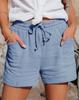 2024 Summer Women Lace Up High Waist Wide Leg Loose Shorts