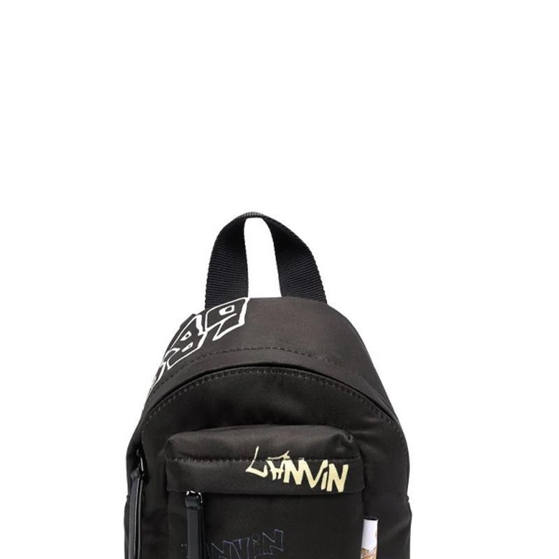 Lanvin Logo Print Graffiti Mini Backpack Men backpack Black LMBGXA04NYPUP22