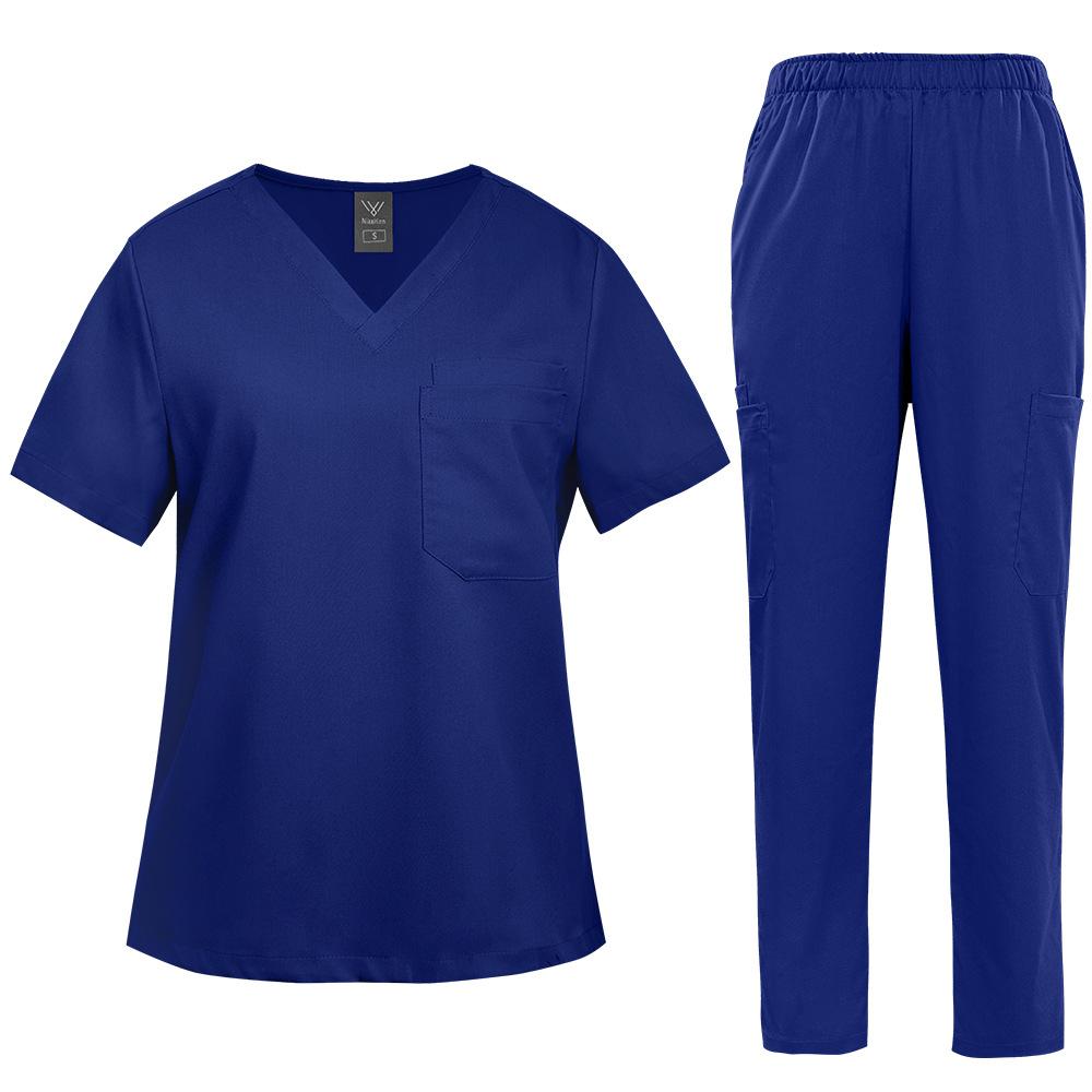 Multicolor Beautician Lab Workwear Solid Color Beauty Salon Nursing Uniforms Pet Clinic Scrubs Uniforms Work Clothes