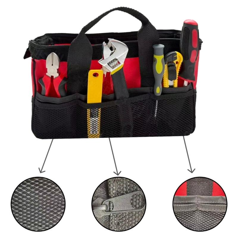 Professional Thickened Construction Tool Bag High Capacity Design Dustproof Coating For Jobsite Equipment