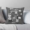 Musikinstrument Saxophon Klavier Quadratisches Kissenbezug Polyester Leinen Samt Bedruckt Reißverschluss Dekokissenbezug Zimmer Kissenbezug 18"