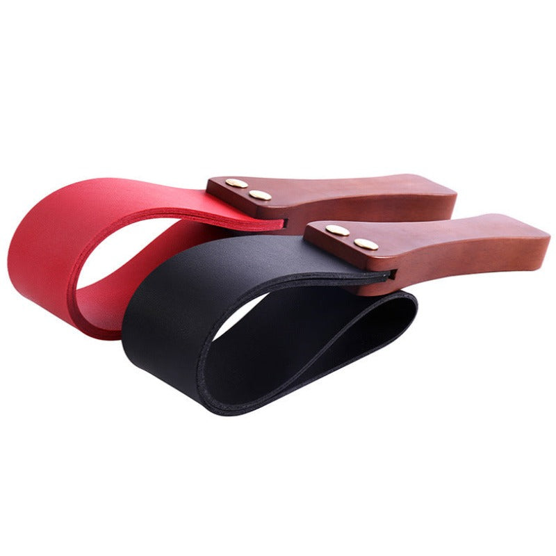 Handle Female Training Tool Butt Beating Horsewhip Pu Leather Racket Red Black Belts