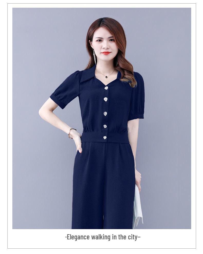 Trendy Dámský Letní Šifonový Dvoudílný Oblek 2025 - Stylová Sada Košile a Kalhot Pro Jaro, Která Omlazuje