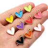 30pcs 15x13mm Enamel Heart Charms Pendant Alloy Metal DIY Jewelry Making Accessories for Earrings Bracelet Necklace Findings