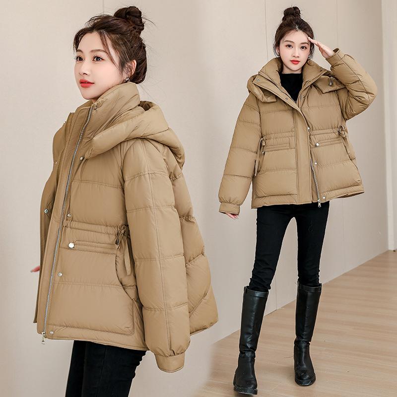 Cotton Clothing Women's Short 2026 New Plus Size Korean Fashion Hooded Internet Red Padded Jacket Versatile and Loose