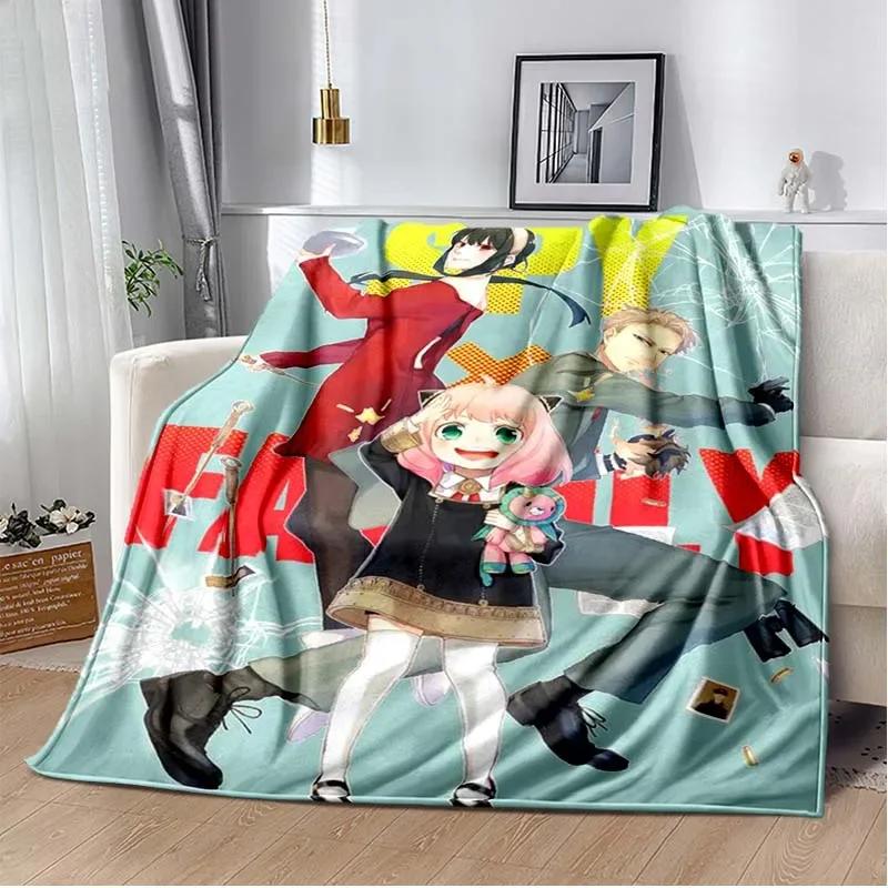 Spy x family Cartoon anime Kawai Throws Blanket Kid Super Home Soft Flannel Blanket for Travel Bedding Blanket for Birthday Gift