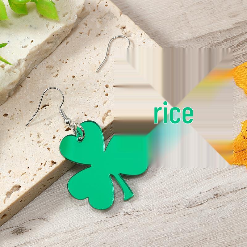 St. Patrick's Day Shamrock & Frog Tassel Earrings