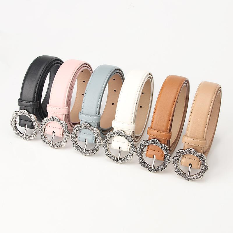 New High-end Flower Women's Belt Retro Versatile Decorative Jeans Belt Ins Style Simple Trouser Belt Women