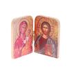 Diptych Kristus učitel a panna kazaňské katolické pravoslavné ikony pro cestování domů zobrazí náboženský dárek