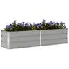 Planting Trough Light Grey 195 X 50 X 45 Cm Galvanized Steel