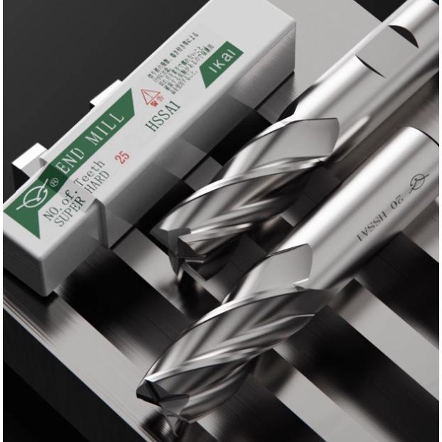 Yihai 4-Flute White Steel Carbide High-Speed End Mill Cutter, 2-25mm Straight Shank