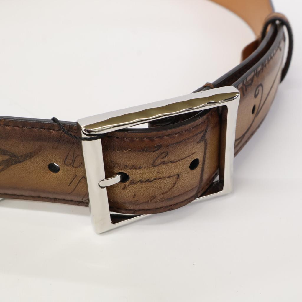 berluti [Excellent condition] Scritto Patina Leather, 2011 belt 110/44 BrownUsed