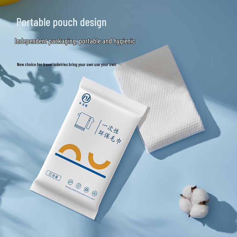 Disposable Wood Pulp Travel Towel & Washcloth Set