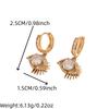1 Pair Fashion Zirconia Eye Dangle Earrings for Women Golden Earring Jewelry Wedding Party Accessories