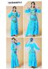 Women's Long Sleeve Indian Belly Dance Performance Costume with Short Sleeve Long Skirt