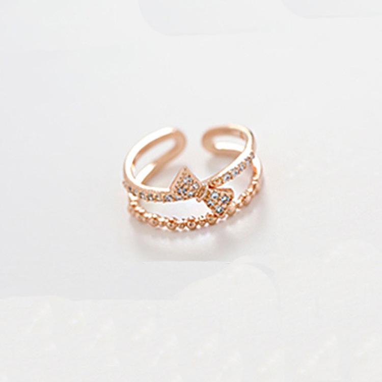Korean Fashion Sweet Butterfly Ring for Women - 925 Silver Adjustable Index Finger Ring, Trendy & Stylish Accessory