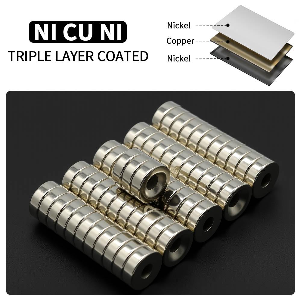 15x5-5mm Starker Neodym-Magnet N35 NdfeB Permanentmagnet Rund Mit Loch Super Starker Kühlschrankmagnet DIY