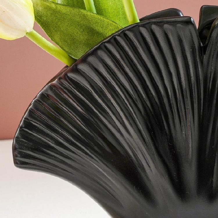 Modern Resin Art Flower Vases Coastal Clam Shell Shape Decorative Vases for Aesthetic Living Room Centerpieces Decors