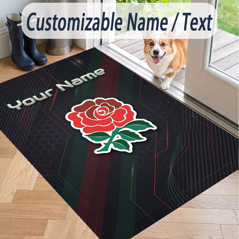 Custom Text Printed Rug England Rugby Non Slip Floor Carpet For Home Room Decor