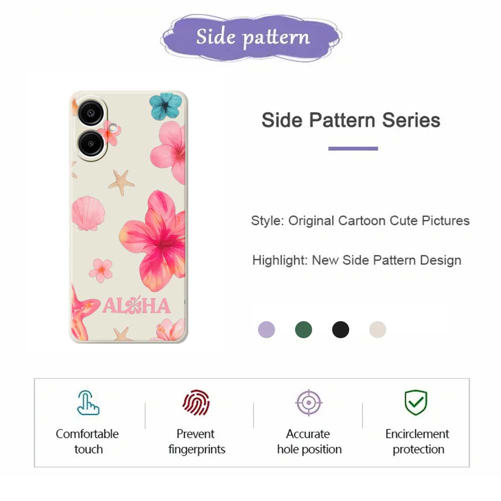 For Samsung Galaxy A07 4G Case Shell Flower Pattern Printing Straight Edge TPU Phone Back Cover