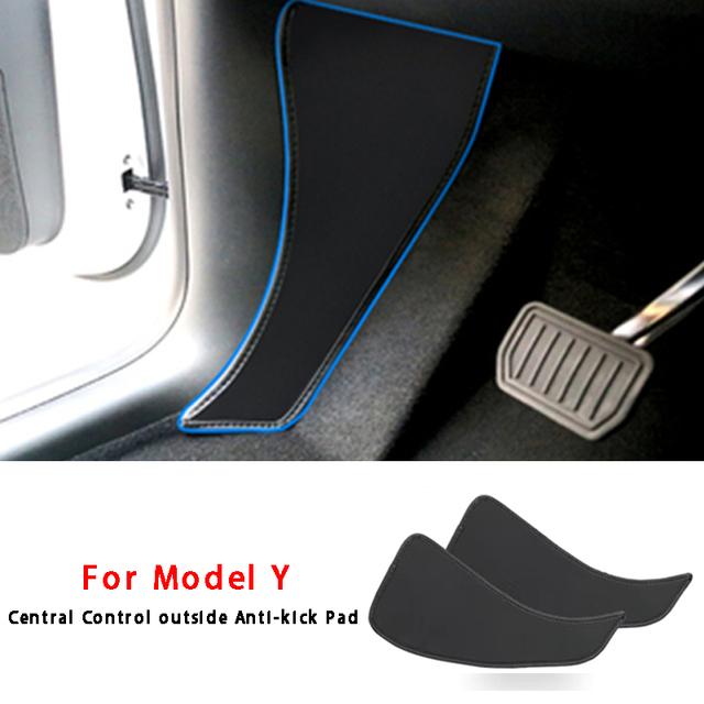 Do Tesla Model 3 Model Y Center Control Side Anti-kick Pad Skórzana antypoślizgowa ochronna osłona ochronna Dywanik ochronny Akcesoria samochodowe