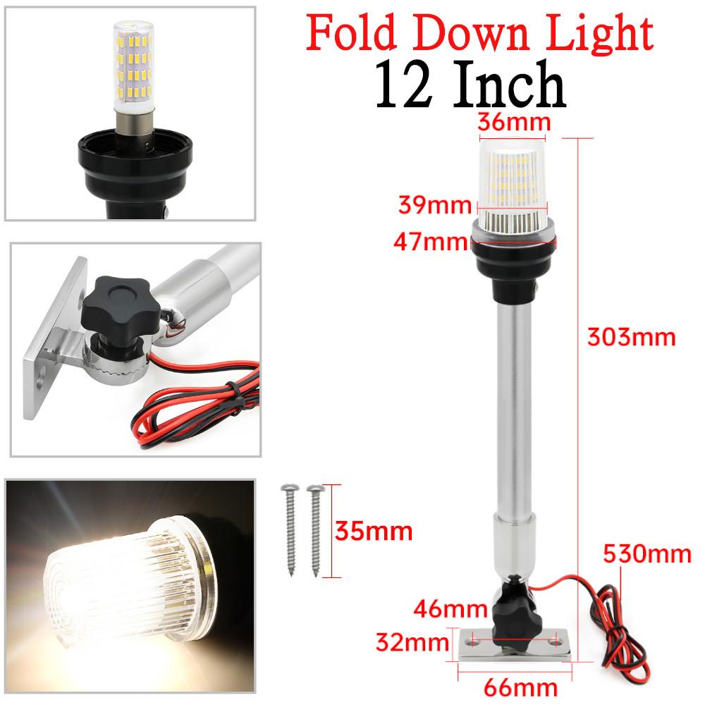 12V/24V Waterproof Navigation Light Boat LED Light for Marine Yacht Fold Down Navigation Anchor Light Sailing Signal Light