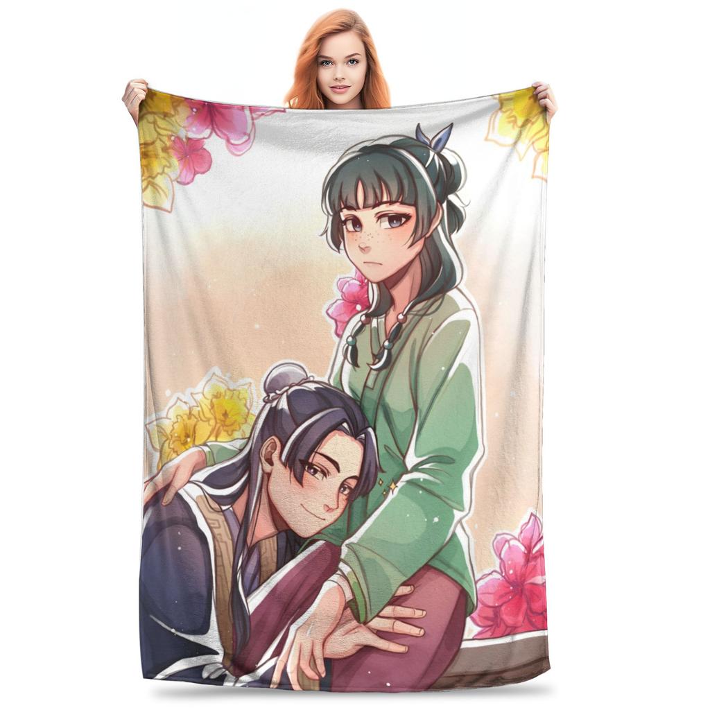 Super Soft Maomao Cartoon The Apothecary Diaries Throw Blanket Premium Flannel Fleece Bed Blanket Cozy Plush Blankets All Season