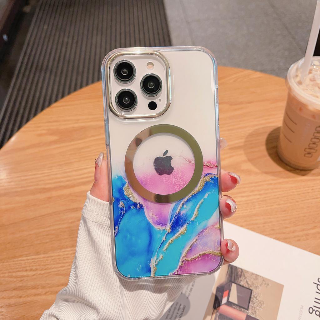 Handyhülle für IPhone15 Serie Magnetisch Sturzsicher IMD Kabelloses Laden Magsafe Hohe Adsorptionskraft Norden