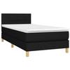 Lit avec matelas - Maison Exclusive - Noir - 90x200 cm - Tête de lit réglable - Tissu durable
