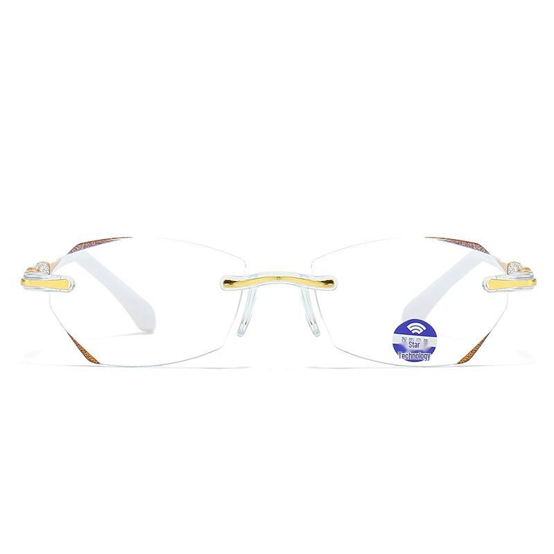 Douyin Style Frameless Reading Glasses: Fashionable, Blue Light-Blocking, Smart Zoom with Auto Diopter Adjustment