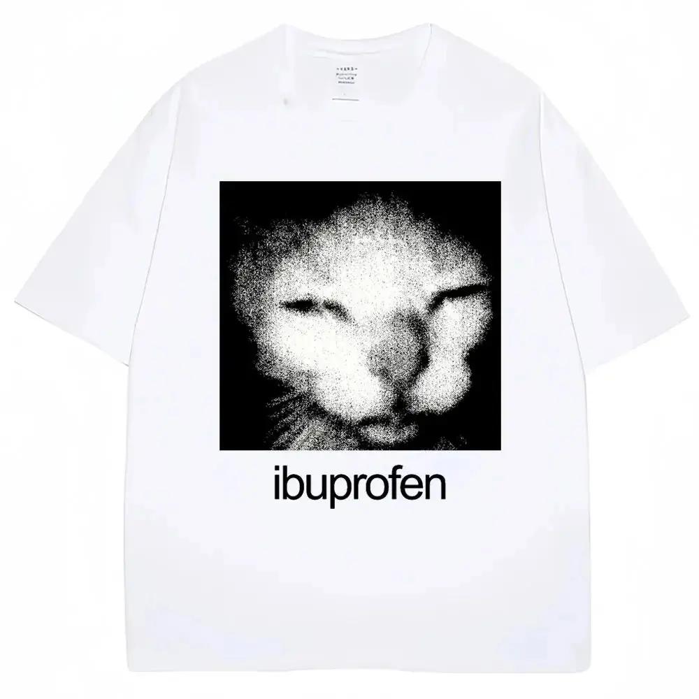 2026 New Design - Fun Ibuprofen Cat Emoticon T-Shirt - Humorous and Fashionable - Cotton Printed Casual T-Shirt