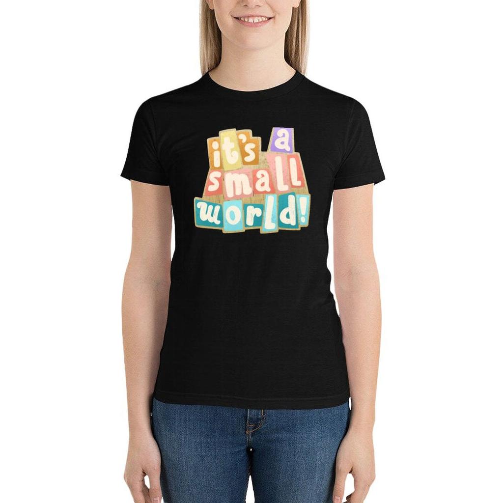 It'S A Small World T-Shirt Sommer Top Kawaii Kleidung Ariat Shirts für Frauen