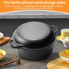 2 In 1 Cast Iron Dutch Oven with Skillet Lid Dutch Oven Pot with Dual Handles for Bread Frying Baking Camping BBQ Cookware Pan