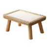 Handwoven Rattan Tea Table Japanese Tatami Style Small Space Coffee Stand Natural Living Room Furniture for Zen Decor