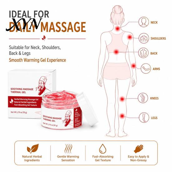 Moisturizing Massage Gel 1/2Pcs Body Soothing Thermal Gel, Natural Herbal Deep Muscle Relief Tissue Cream, Firming & Smoothing Skin Moisturizer Cream