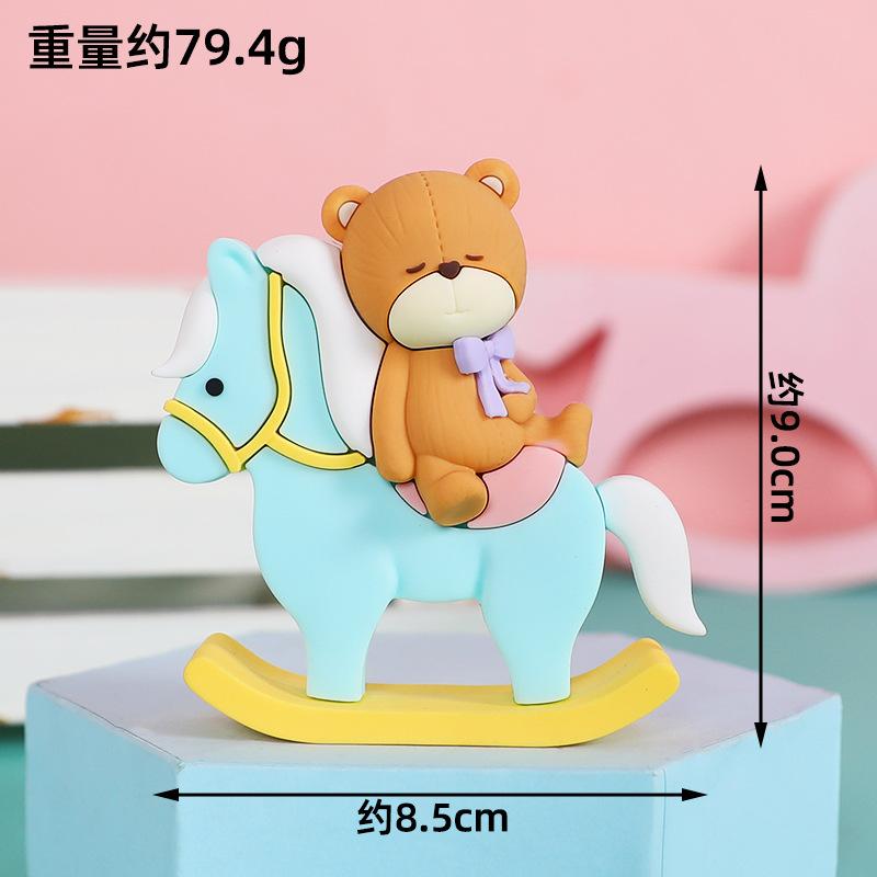 Medvědí ozdoby na dort 3D medvědí panenka Růžová Modrá dekorace na dort pro chlapce dívku Baby Shower Šťastné první narozeniny Párty pro odhalení pohlaví