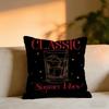 Retro Script Vintage Cushion Cover Cozy Velvet Throw PillowSoft Warm Cushion For Sofa  Bed