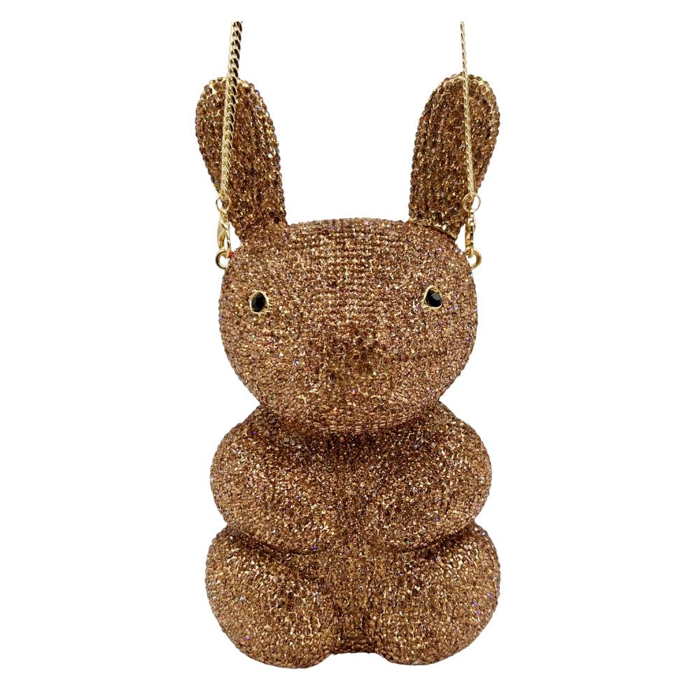 Rhinestone Rabbit Evening Clutch - Elegant Crystal Bag for Parties & Banquets