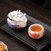 Suet Jade Arowana Hand Grab Pot Kung Fu Tea Set Single Pot Household White Porcelain Office High-end Brewing Teapot