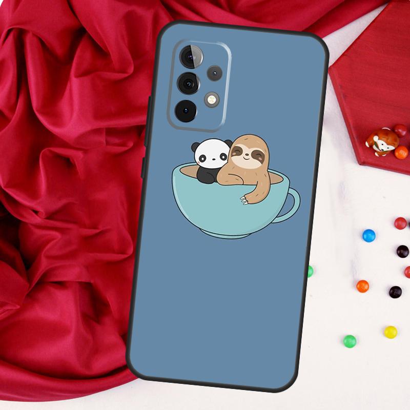 Kawaii Cute Sloth Face For Samsung Galaxy A55 A53 A33 A13 A35 A15 A36 A56 A26 A16 A22 A32 A52 A54 A34 A06 A05 Case